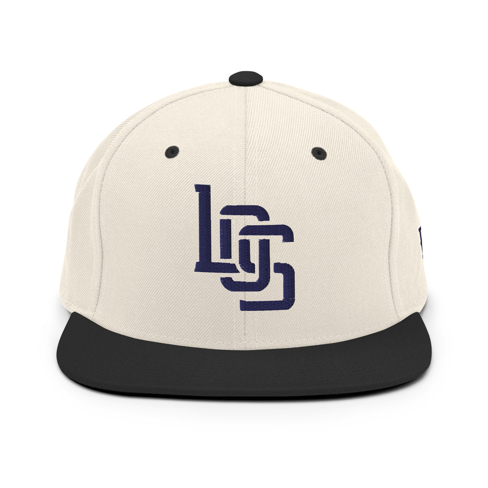 "LOS" Wool Blend Snapback | E Luna Brand ESSENTIAL | 2 Navy Thread Logos