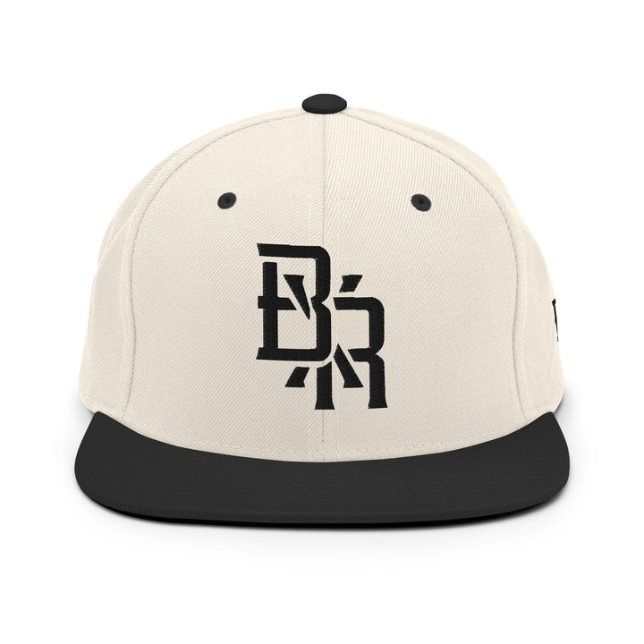 Boné aba reta "BXR" em mescla de lã | E Luna Brand ESSENTIAL | 2 logotipos bordados em preto