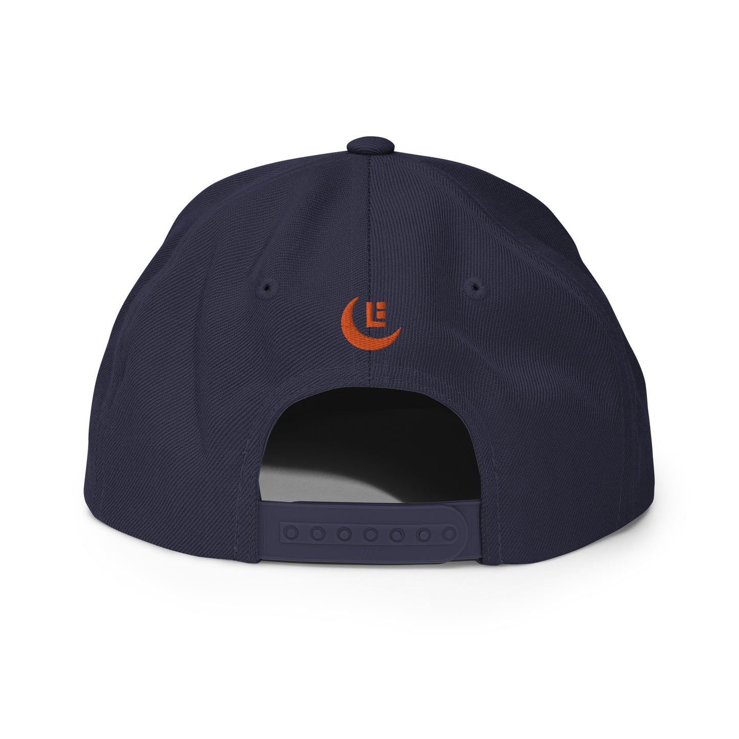 "SAN" Wool Blend Snapback Hat | Yupoong 6089M | E Luna Brand PREMIUM Quadcrest 4 Orange Thread Logos: Front, Left, Right Signature & Back [3D Puff Edition]