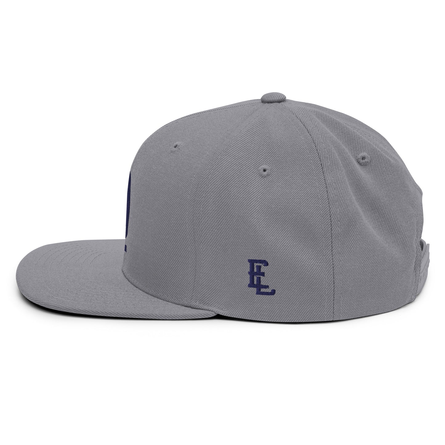 "619" Wool Blend Snapback | E Luna Brand ESSENTIAL | 2 Navy Thread Logos