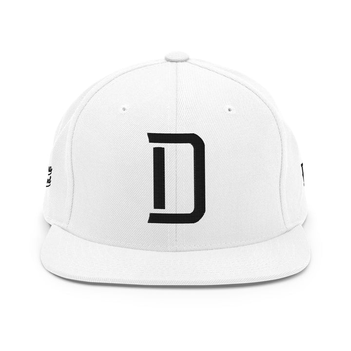 "D" Wool Blend Snapback | E Luna Brand PREMIUM | 4 Black Thread Logos | 3D Puff Edition