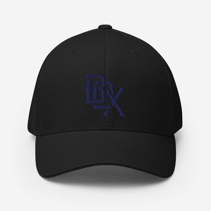 "BOX" Structured Twill Cap | E Luna Brand ESSENTIAL | 2 Navy Thread Logos