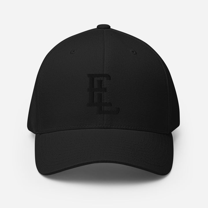 Gorra de sarga estructurada "EL" | E Luna Brand ESSENTIAL | 2 logotipos bordados negros