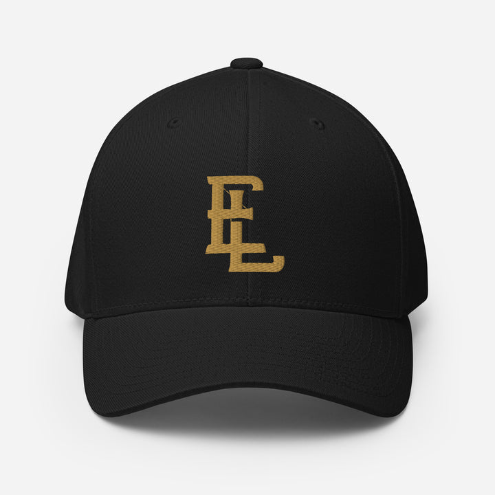 "EL" Structured Twill Cap | E Luna Brand ESSENTIAL | 2 Old Gold Thread Logos