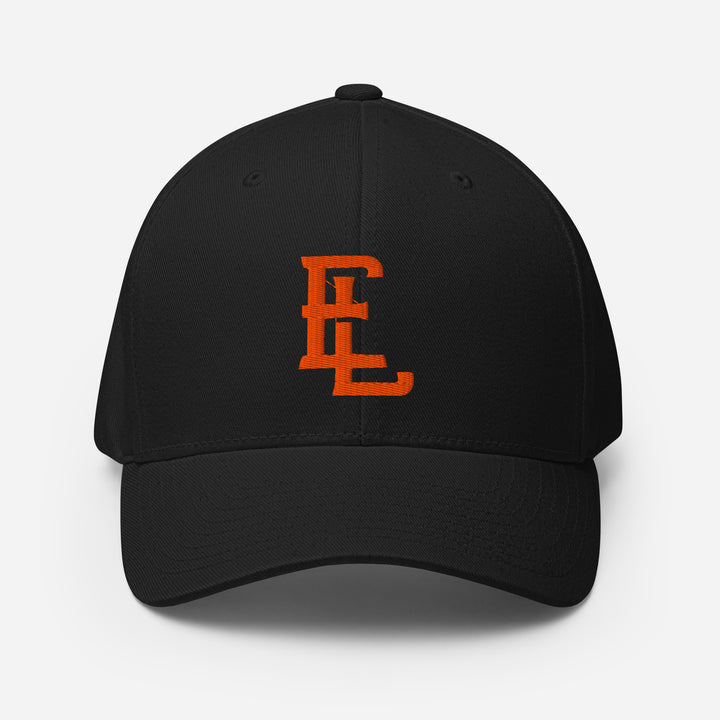 "EL" Structured Twill Cap | E Luna Brand ESSENTIAL | 2 Orange Thread Logos