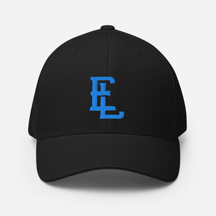 "EL" Structured Twill Cap | E Luna Brand ESSENTIAL | 2 Aqua/Teal Thread Logos