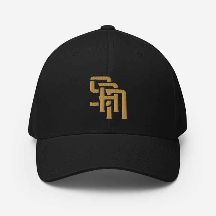 "SAN" 2.0 Structured Twill Cap | E Luna Brand PREMIUM | 4 Old Gold Thread Logos | 3D Puff Edition