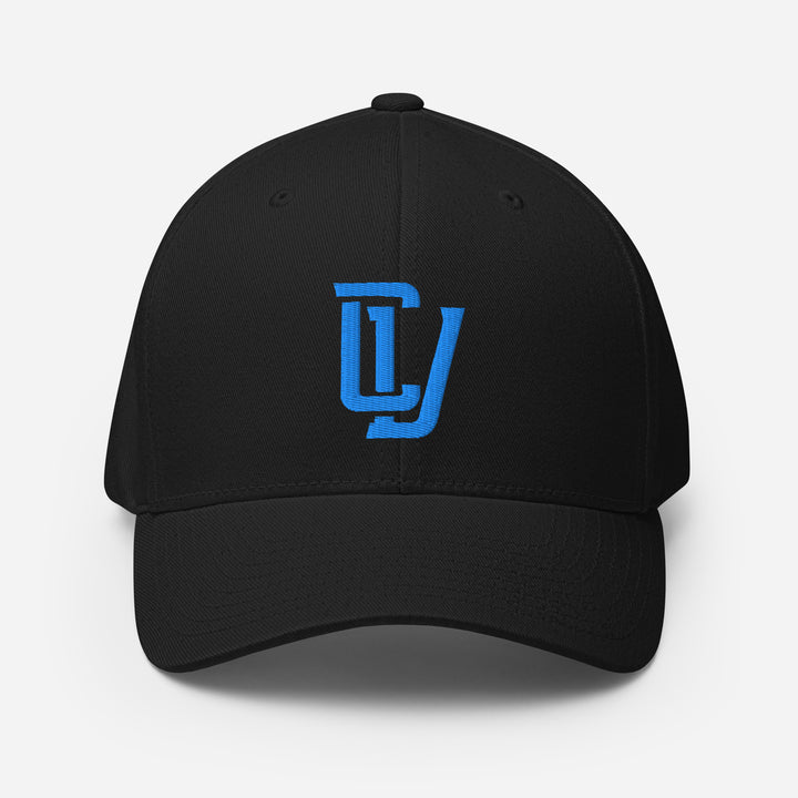 "CV" Structured Twill Cap | E Luna Brand PREMIUM | 4 Aqua/Teal Thread Logos | 3D Puff Edition