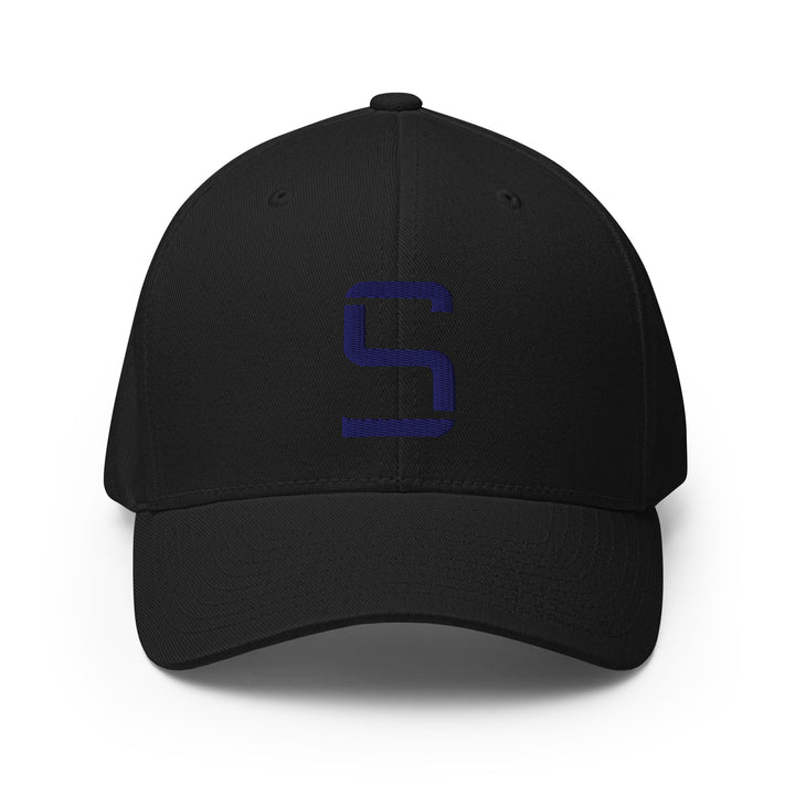 "S" Structured Twill Cap | E Luna Brand PREMIUM | 4 Navy Thread Logos | 3D Puff Edition