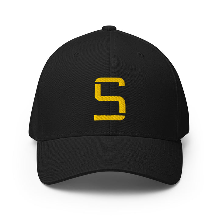 "S" Structured Twill Cap | E Luna Brand SELECT | 3 Gold Thread Logos | 3D Puff Edition