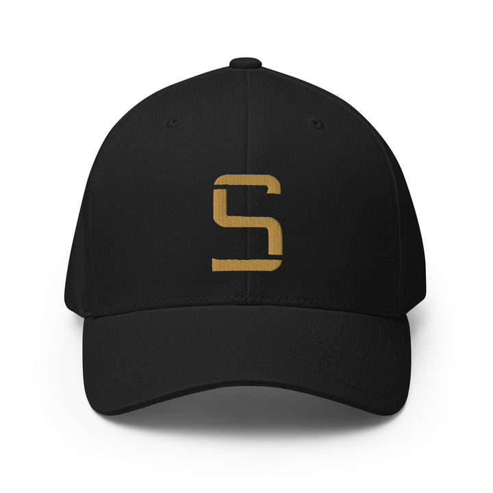 "S" Structured Twill Cap | E Luna Brand ESSENTIAL | 2 Old Gold Thread Logos | 3D Puff Edition