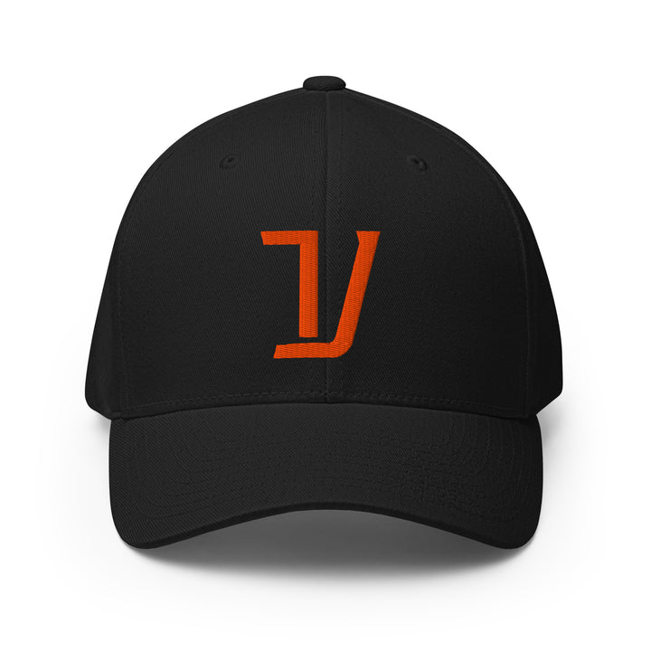 "V" Structured Twill Cap | E Luna Brand ESSENTIAL | 2 Orange Thread Logos | 3D Puff Edition