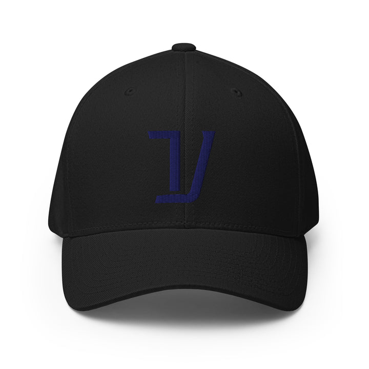"V" Structured Twill Cap | E Luna Brand ESSENTIAL | 2 Navy Thread Logos | 3D Puff Edition