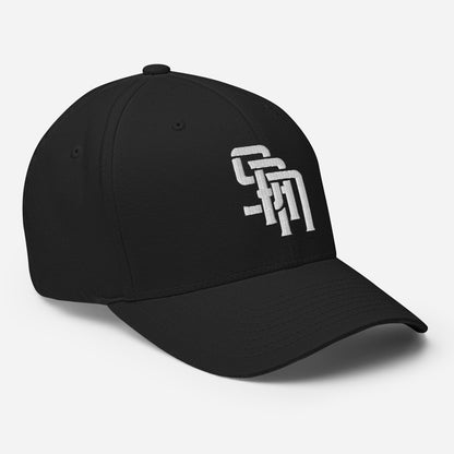 "SAN" Structured Twill Cap | Flexfit 6277 | E Luna Brand SELECT Tricrest 3 White Thread Logos: Front, Left & Back [3D Puff Edition]