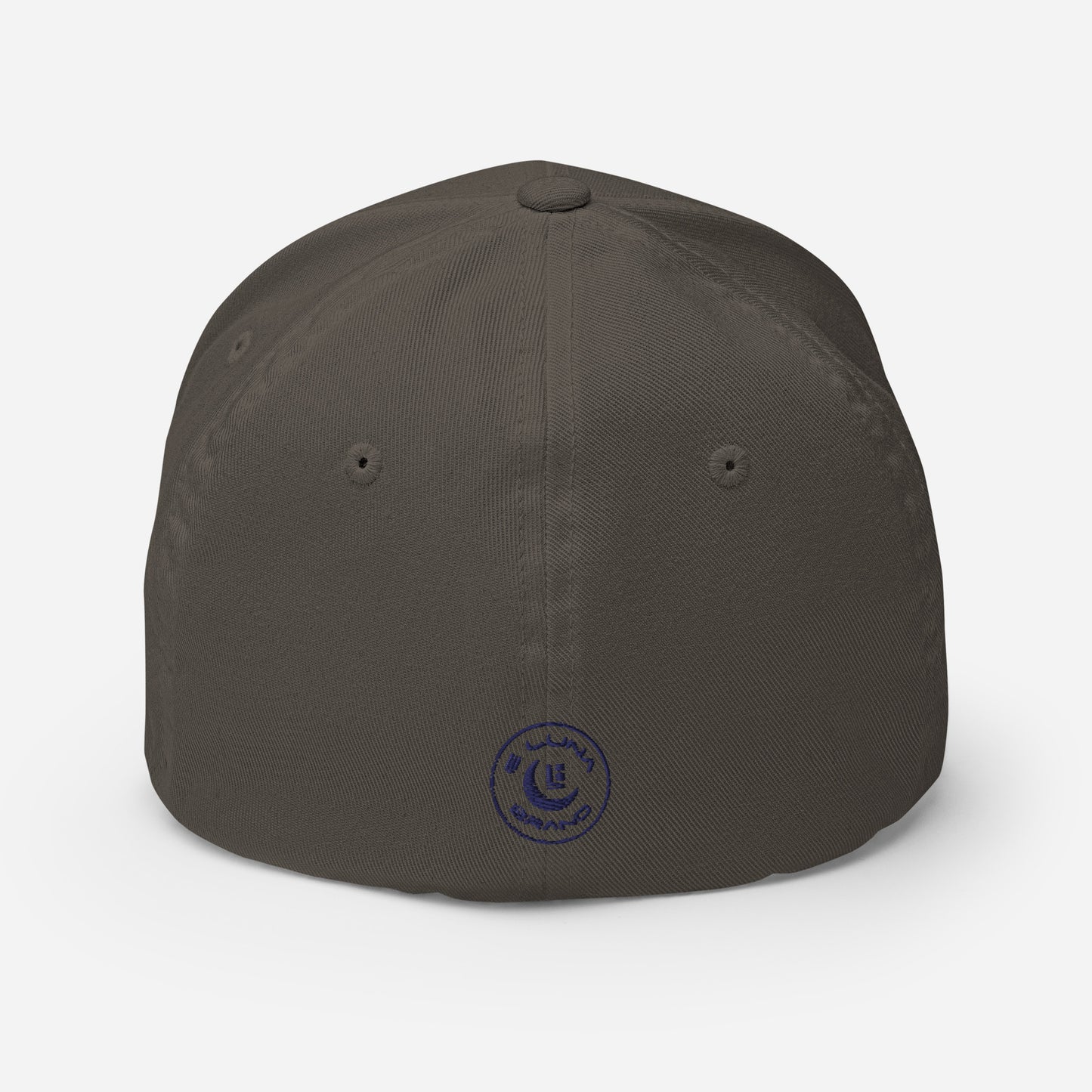 "619" Structured Twill Cap | Flexfit 6277 | E Luna SELECT Tricrest 3 Navy Thread Front, Left Side & Back Logos