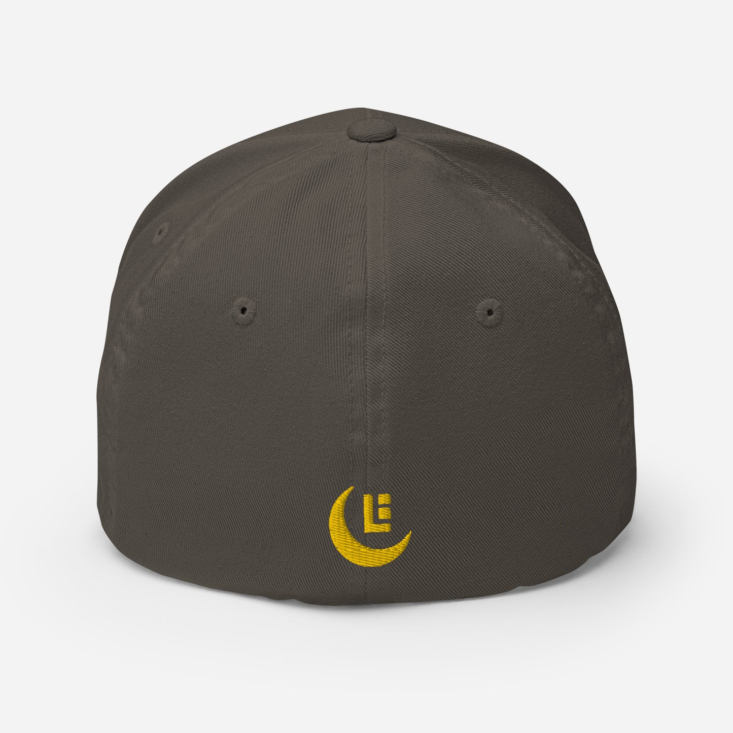 "SAN" Structured Twill Cap | Flexfit 6277 | E Luna Brand PREMIUM Quadcrest 4 Gold Thread Logos: Front, Left, Right Signature & Back [3D Puff Edition]