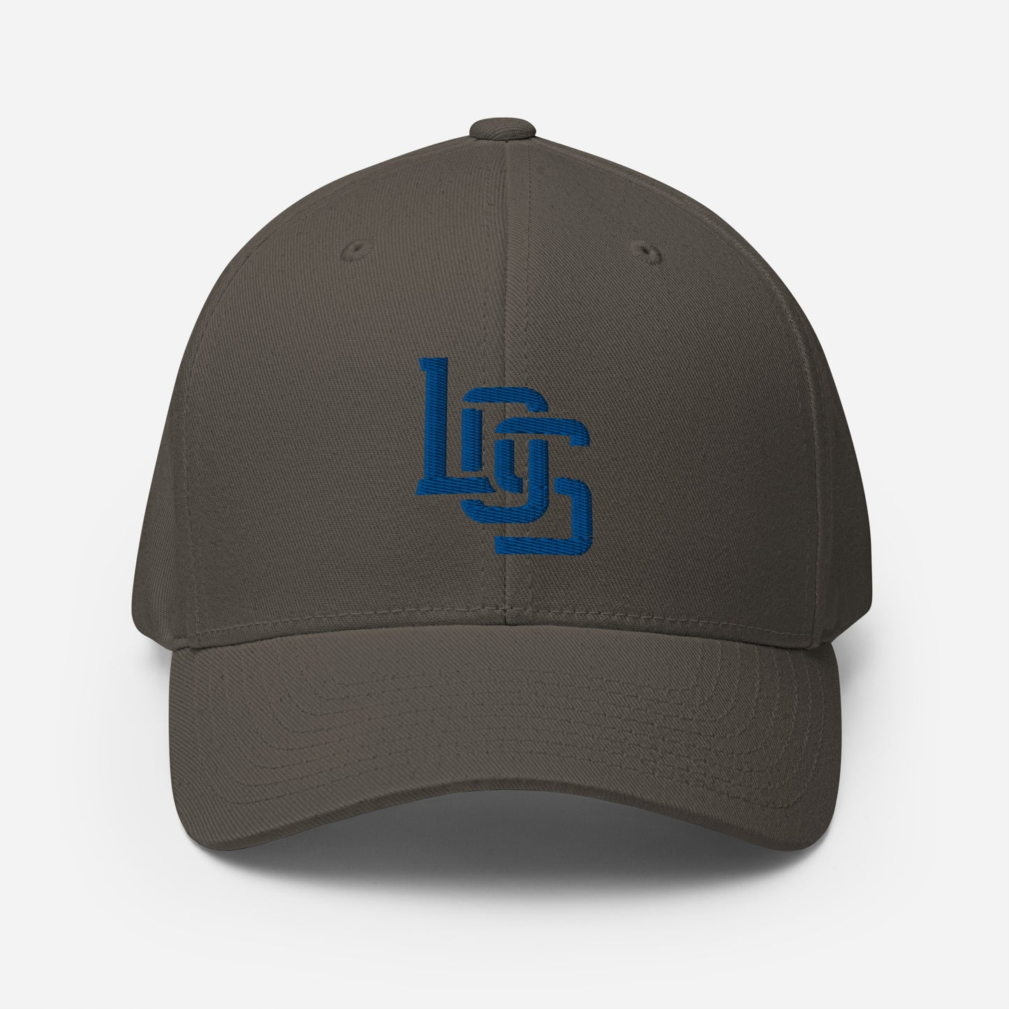 "LOS" Structured Twill Cap | Flexfit 6277 | E Luna SELECT Tricrest 3 Royal Thread Front, Left Side & Back Logos