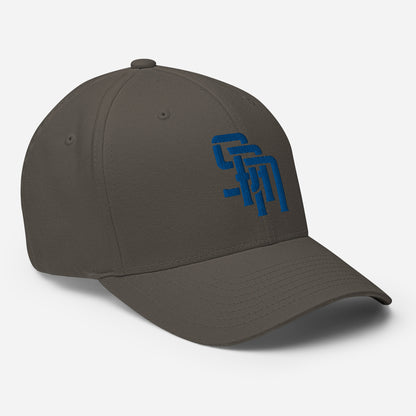 "SAN" Structured Twill Cap | Flexfit 6277 | E Luna Brand SELECT Tricrest 3 Royal Thread Logos: Front, Left & Back [3D Puff Edition]