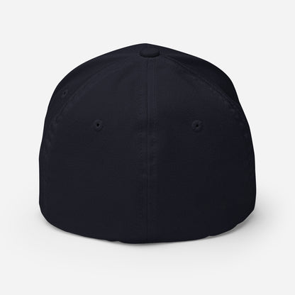 "ANG" Structured Twill Cap | Flexfit 6277 | E Luna ESSENTIAL Duocrest 2 Black Thread Front & Left Side Logos