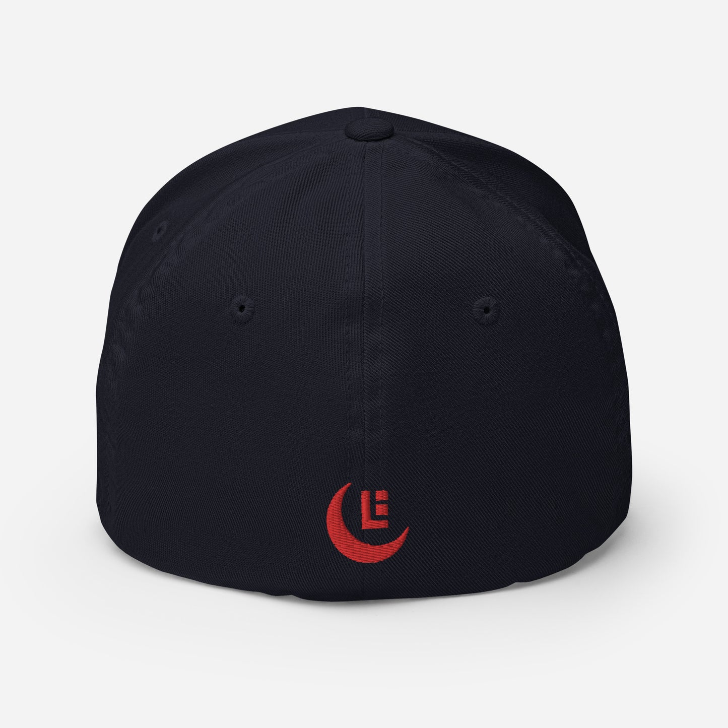 "SAN" Structured Twill Cap | Flexfit 6277 | E Luna Brand PREMIUM Quadcrest 4 Red Thread Logos: Front, Left, Right Signature & Back [3D Puff Edition]