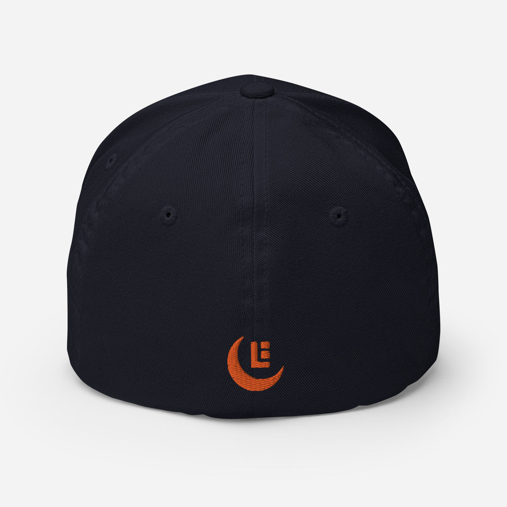 Gorra de sarga estructurada "SAN" | E Luna Brand PREMIUM | 4 Logotipos de hilo naranja | Edición 3D Puff