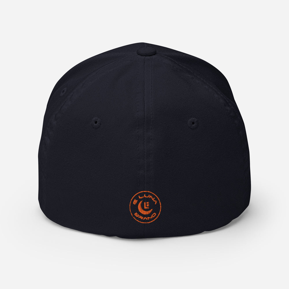 "SAN" Structured Twill Cap | E Luna Brand SELECT | 3 Orange Thread Logos | 3D Puff Edition
