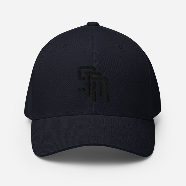 Boné de Sarja Estruturado "SAN" | E Luna Brand SELECT | 3 Logotipos em Fio Preto | Edição 3D Puff
