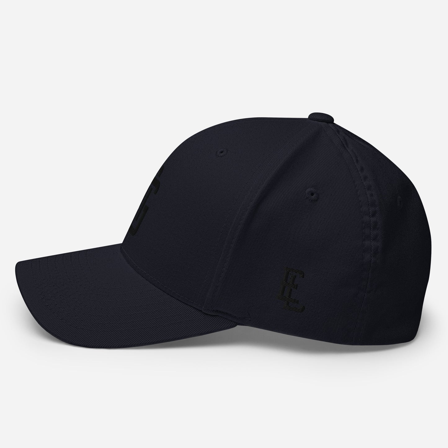 "ANG" Structured Twill Cap | Flexfit 6277 | E Luna SELECT Tricrest 3 Black Thread Front, Left Side & Back Logos