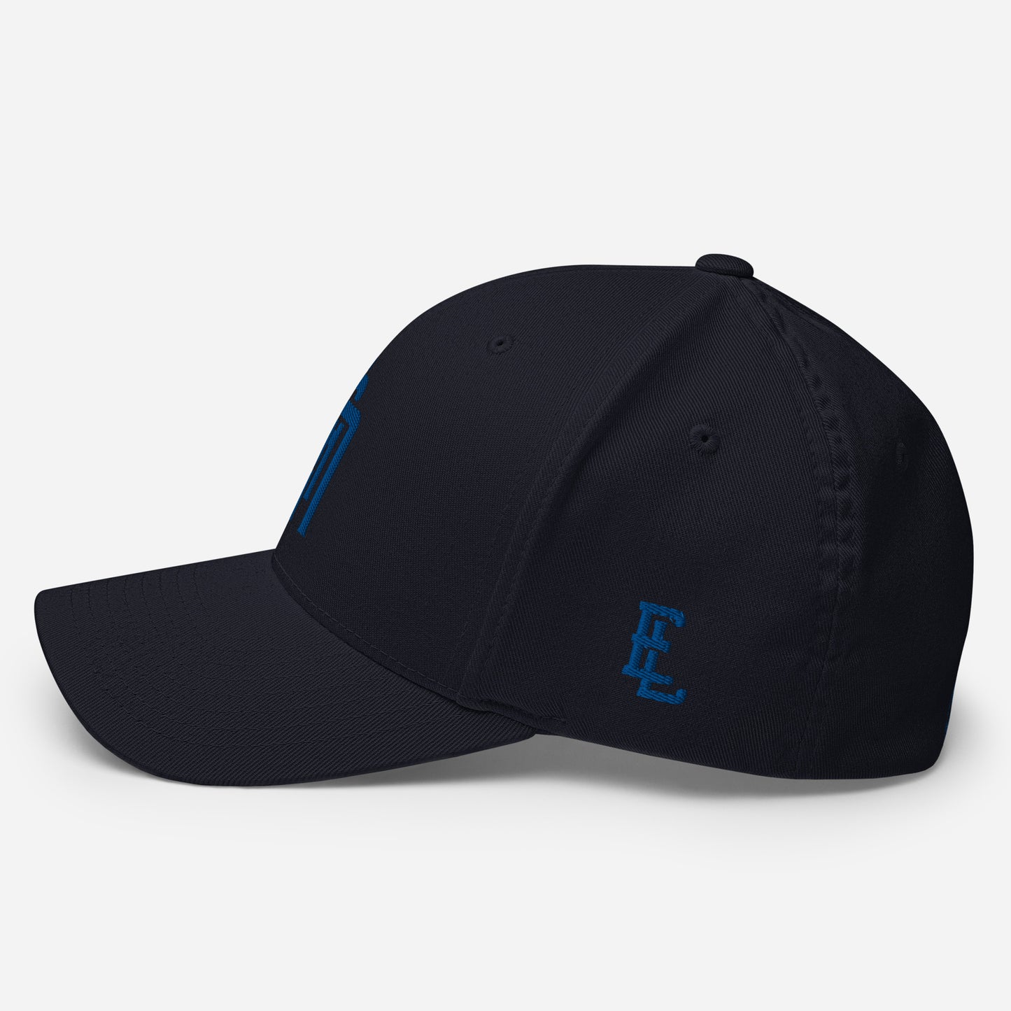 "SAN" Structured Twill Cap | Flexfit 6277 | E Luna Brand SELECT Tricrest 3 Royal Thread Logos: Front, Left & Back [3D Puff Edition]