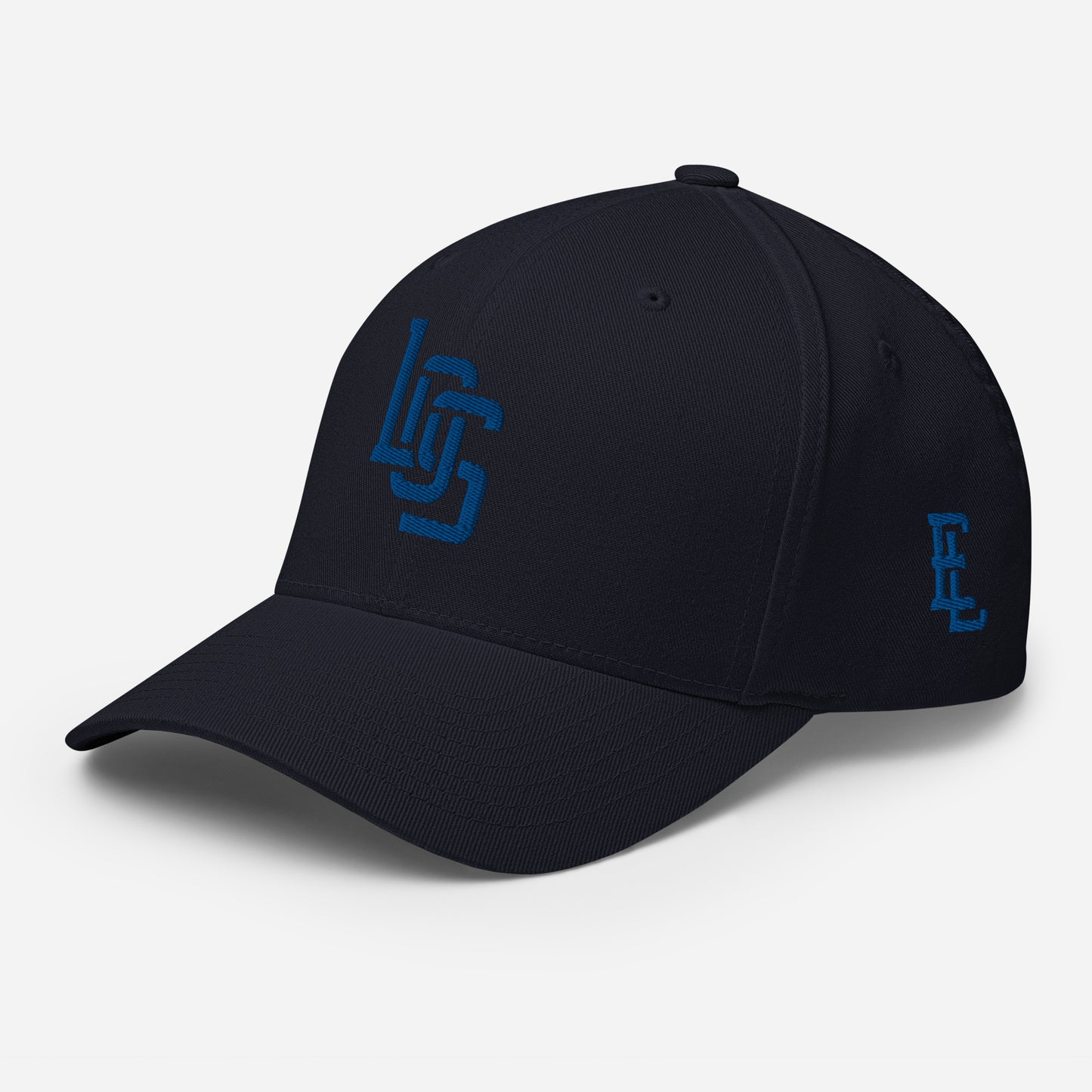 "LOS" Structured Twill Cap | Flexfit 6277 | E Luna ESSENTIAL Duocrest 2 Royal Thread Front & Left Side Logos