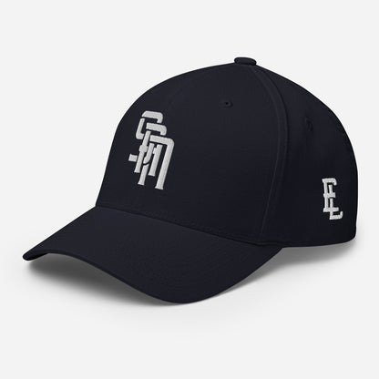 "SAN" Structured Twill Cap | Flexfit 6277 | E Luna Brand SELECT Tricrest 3 White Thread Logos: Front, Left & Back [3D Puff Edition]