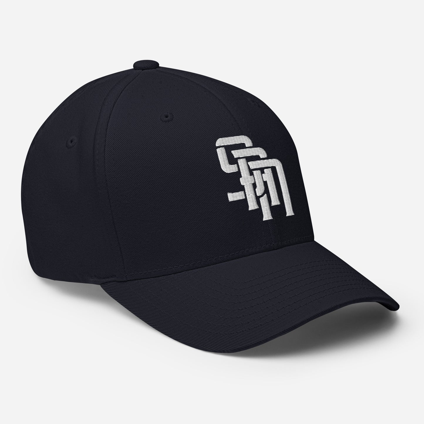 "SAN" Structured Twill Cap | Flexfit 6277 | E Luna Brand SELECT Tricrest 3 White Thread Logos: Front, Left & Back [3D Puff Edition]