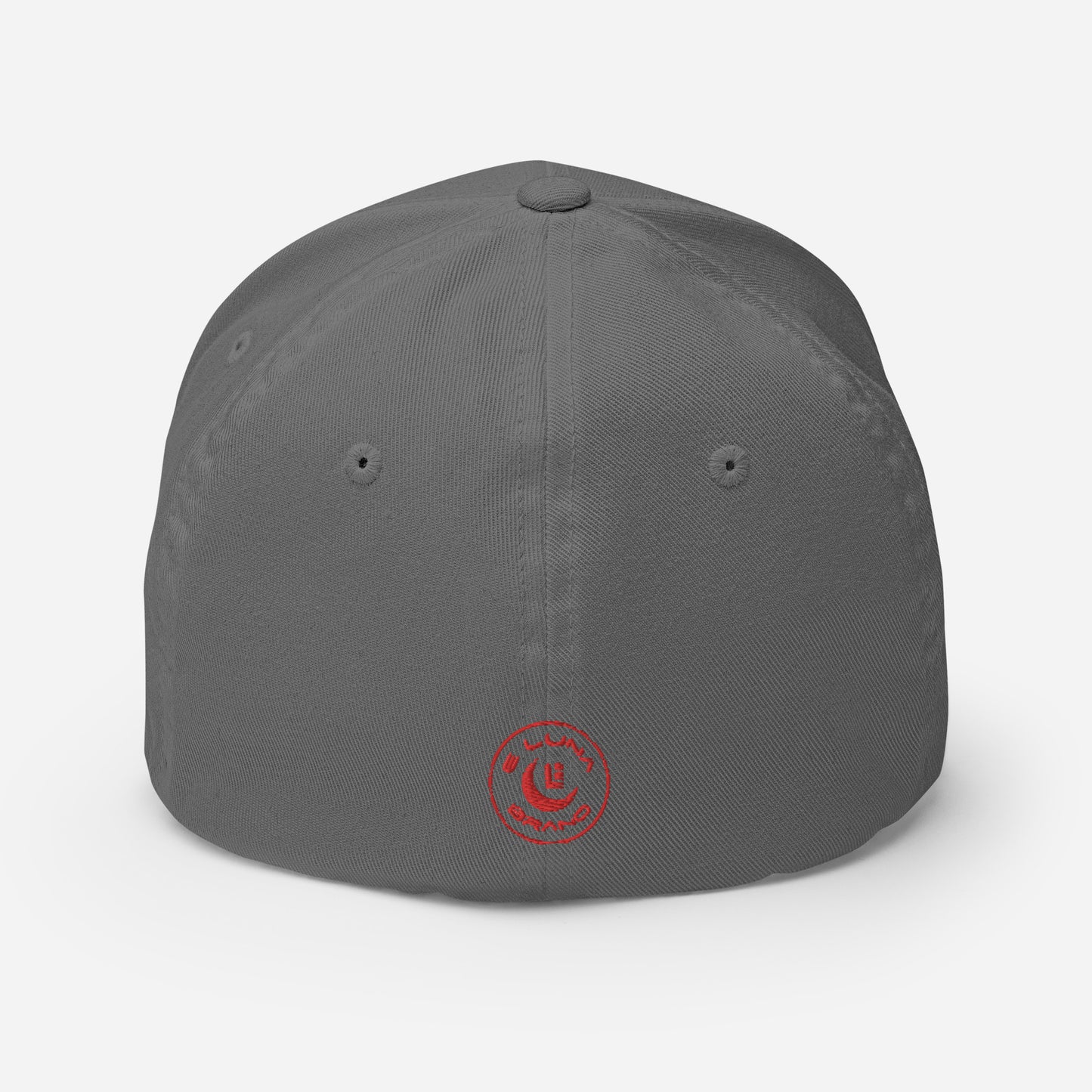 "DGO" Structured Twill Cap | Flexfit 6277 | E Luna SELECT Tricrest 3 Red Thread Front, Left Side & Back Logos