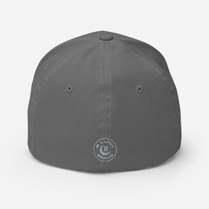 "DGO" Structured Twill Cap | Flexfit 6277 | E Luna SELECT Tricrest 3 Grey Thread Front, Left Side & Back Logos