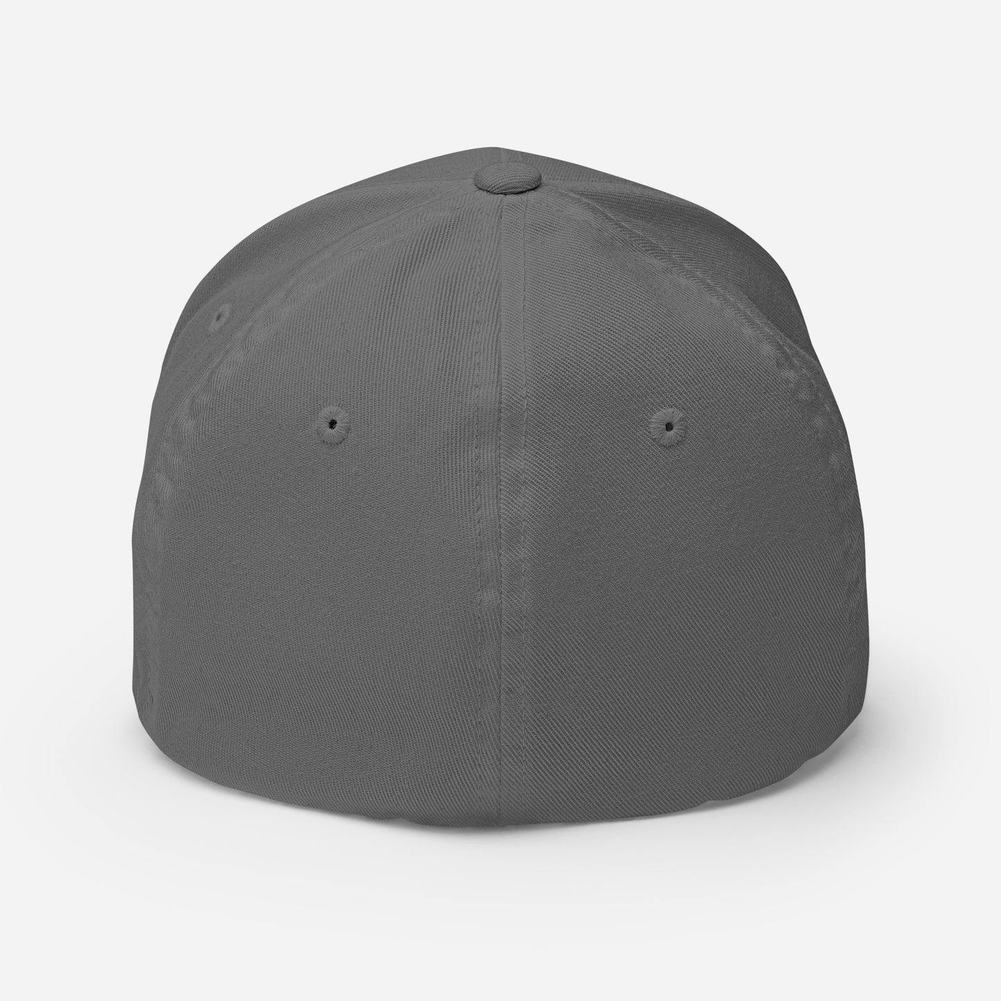 "DGO" Structured Twill Cap | Flexfit 6277 | E Luna ESSENTIAL Duocrest 2 Grey Thread Front & Left Side Logos