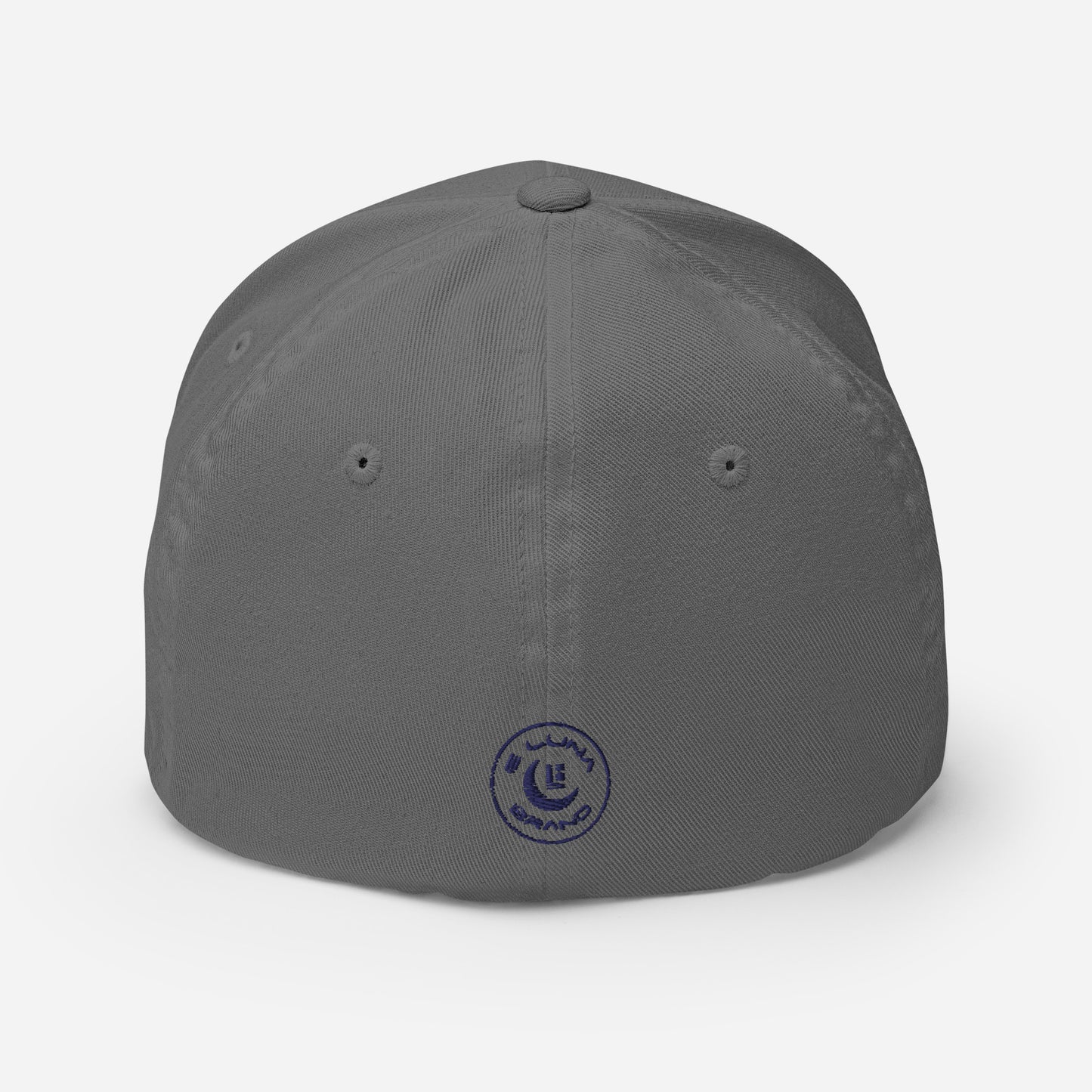 "619" Structured Twill Cap | Flexfit 6277 | E Luna SELECT Tricrest 3 Navy Thread Front, Left Side & Back Logos