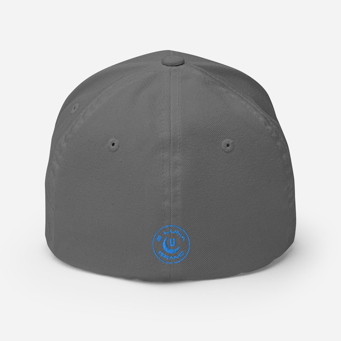 "213" Structured Twill Cap | Flexfit 6277 | E Luna SELECT Tricrest 3 Aqua/Teal Thread Front, Left Side & Back Logos
