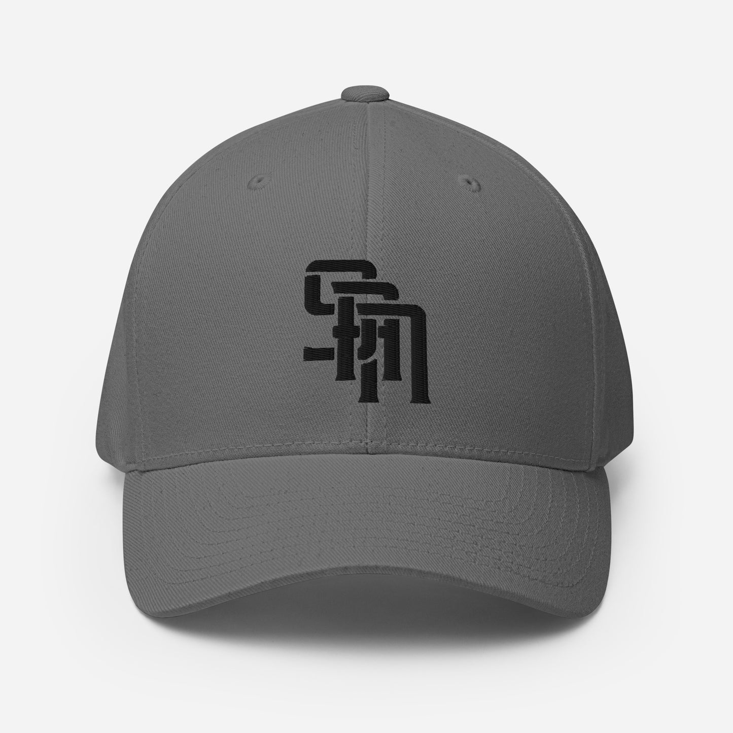 "SAN" Structured Twill Cap | Flexfit 6277 | E Luna Brand PREMIUM Quadcrest 4 Black Thread Logos: Front, Left, Right Signature & Back [3D Puff Edition]