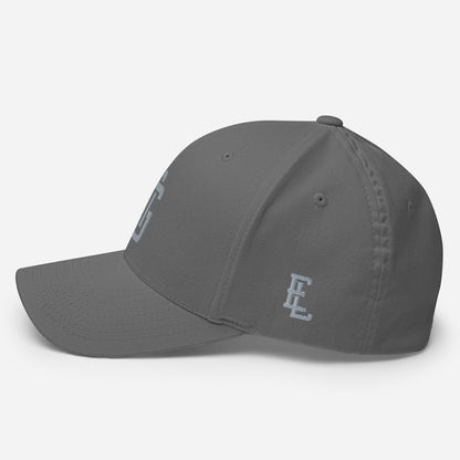 "ANG" Structured Twill Cap | Flexfit 6277 | E Luna SELECT Tricrest 3 Grey Thread Front, Left Side & Back Logos