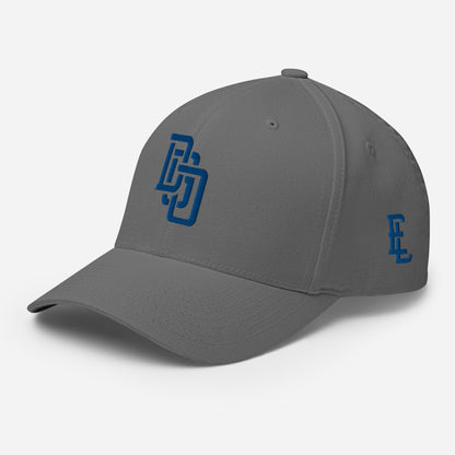 "DGO" Structured Twill Cap | Flexfit 6277 | E Luna ESSENTIAL Duocrest 2 Royal Thread Front & Left Side Logos