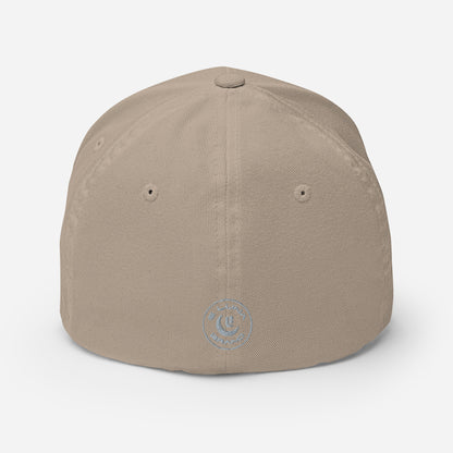 "ANG" Structured Twill Cap | Flexfit 6277 | E Luna SELECT Tricrest 3 Grey Thread Front, Left Side & Back Logos