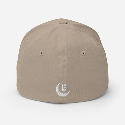 "SAN" Structured Twill Cap | Flexfit 6277 | E Luna Brand PREMIUM Quadcrest 4 White Thread Logos: Front, Left, Right Signature & Back [3D Puff Edition]