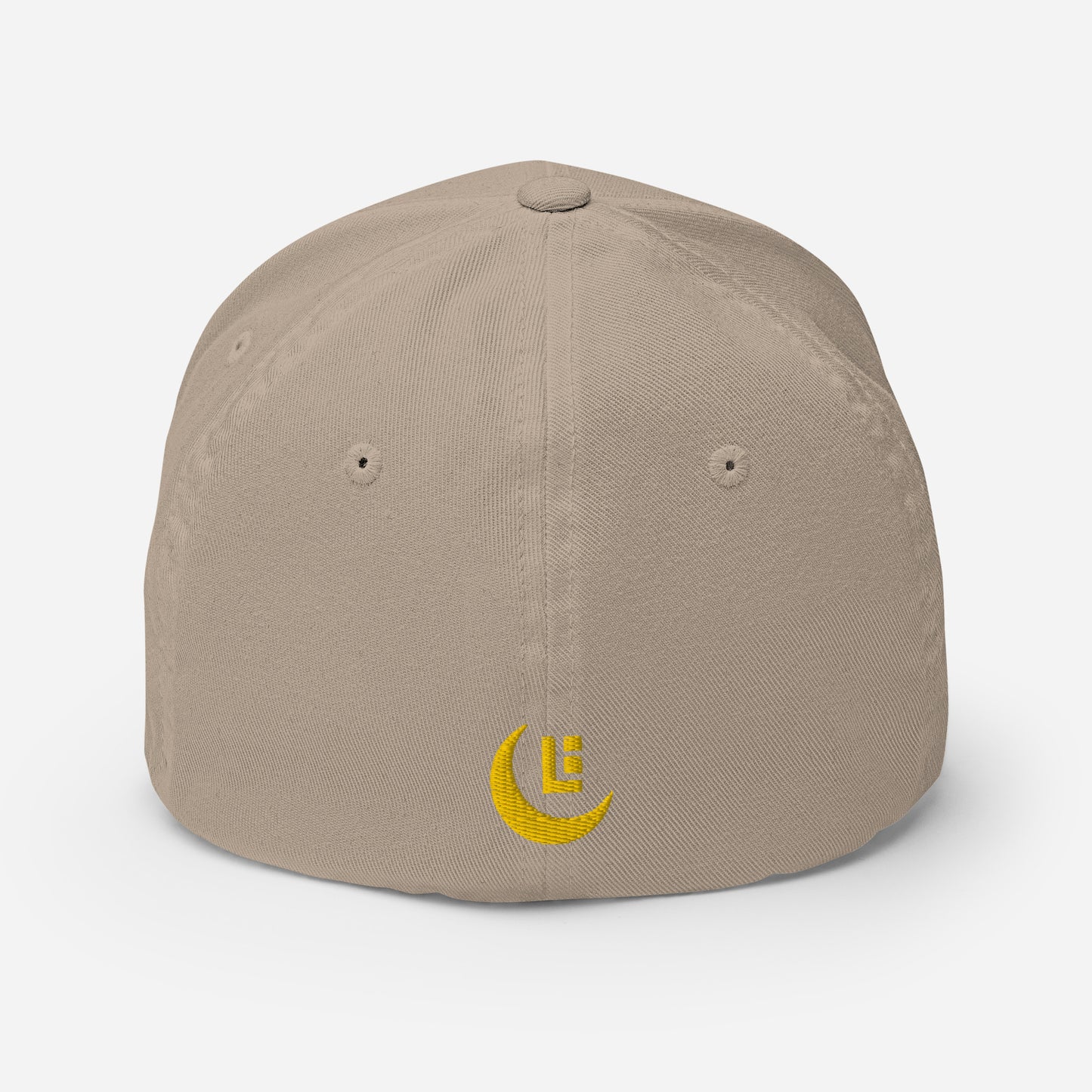 "SAN" Structured Twill Cap | Flexfit 6277 | E Luna Brand PREMIUM Quadcrest 4 Gold Thread Logos: Front, Left, Right Signature & Back [3D Puff Edition]