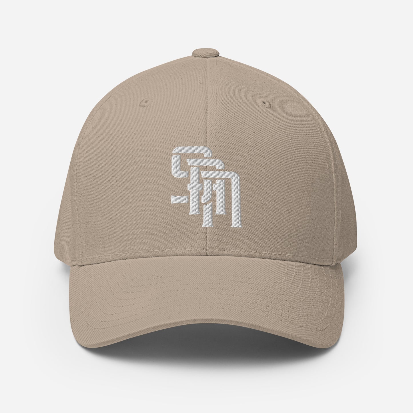 "SAN" Structured Twill Cap | Flexfit 6277 | E Luna Brand PREMIUM Quadcrest 4 White Thread Logos: Front, Left, Right Signature & Back [3D Puff Edition]