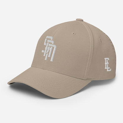 "SAN" Structured Twill Cap | Flexfit 6277 | E Luna Brand PREMIUM Quadcrest 4 White Thread Logos: Front, Left, Right Signature & Back [3D Puff Edition]