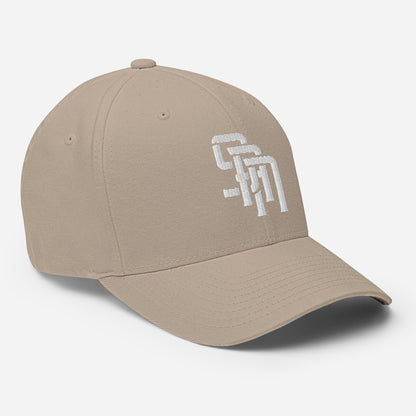 "SAN" Structured Twill Cap | Flexfit 6277 | E Luna Brand SELECT Tricrest 3 White Thread Logos: Front, Left & Back [3D Puff Edition]