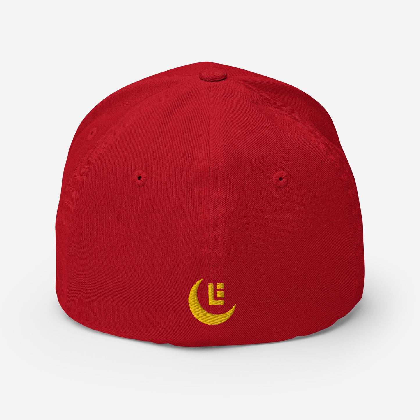 "SAN" Structured Twill Cap | Flexfit 6277 | E Luna Brand PREMIUM Quadcrest 4 Gold Thread Logos: Front, Left, Right Signature & Back [3D Puff Edition]