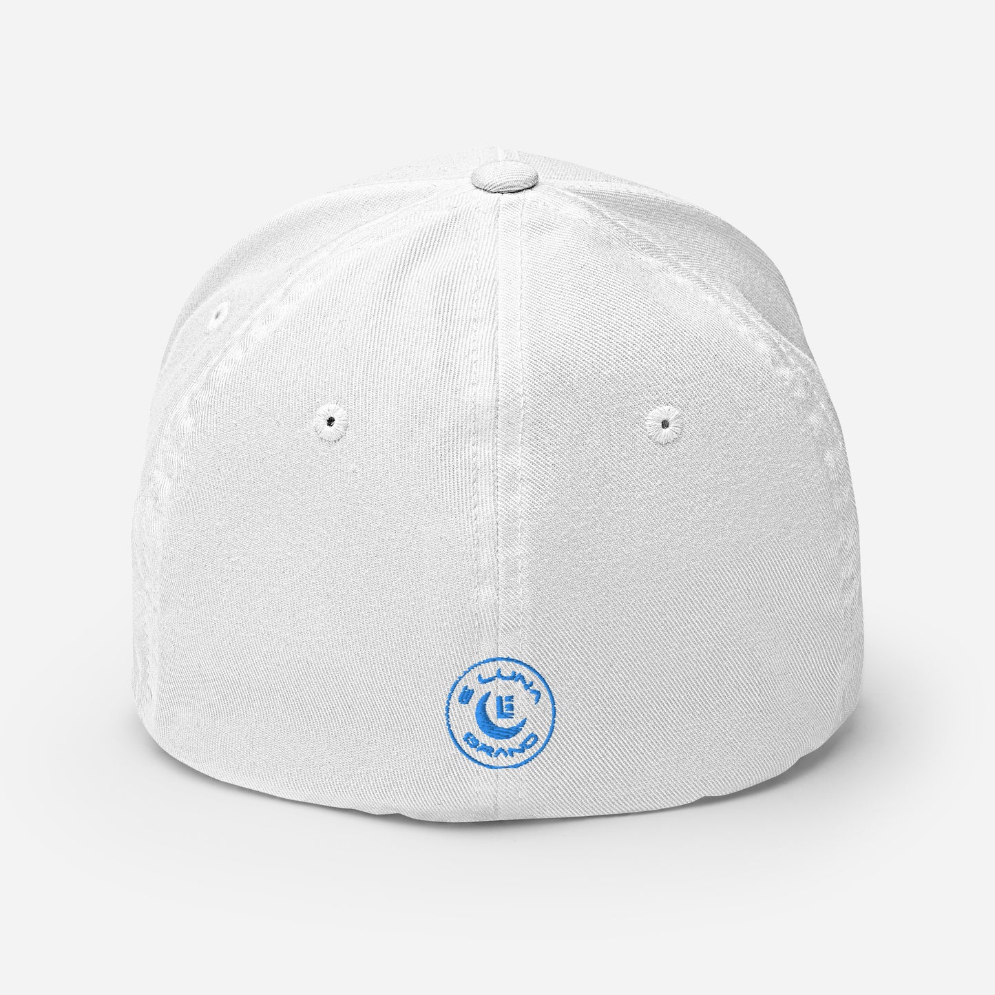 "213" Structured Twill Cap | Flexfit 6277 | E Luna SELECT Tricrest 3 Aqua/Teal Thread Front, Left Side & Back Logos