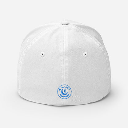 "213" Structured Twill Cap | Flexfit 6277 | E Luna SELECT Tricrest 3 Aqua/Teal Thread Front, Left Side & Back Logos