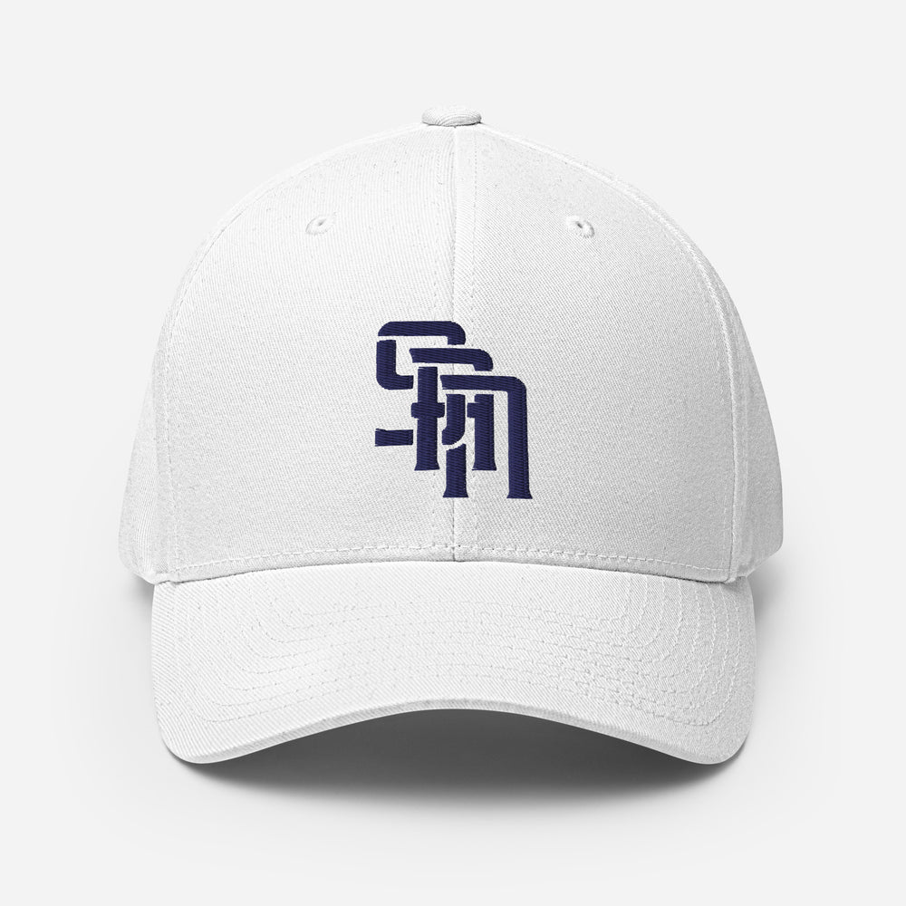 Gorra de sarga estructurada "SAN" | E Luna Brand PREMIUM | 4 logotipos de hilo azul marino | Edición 3D Puff